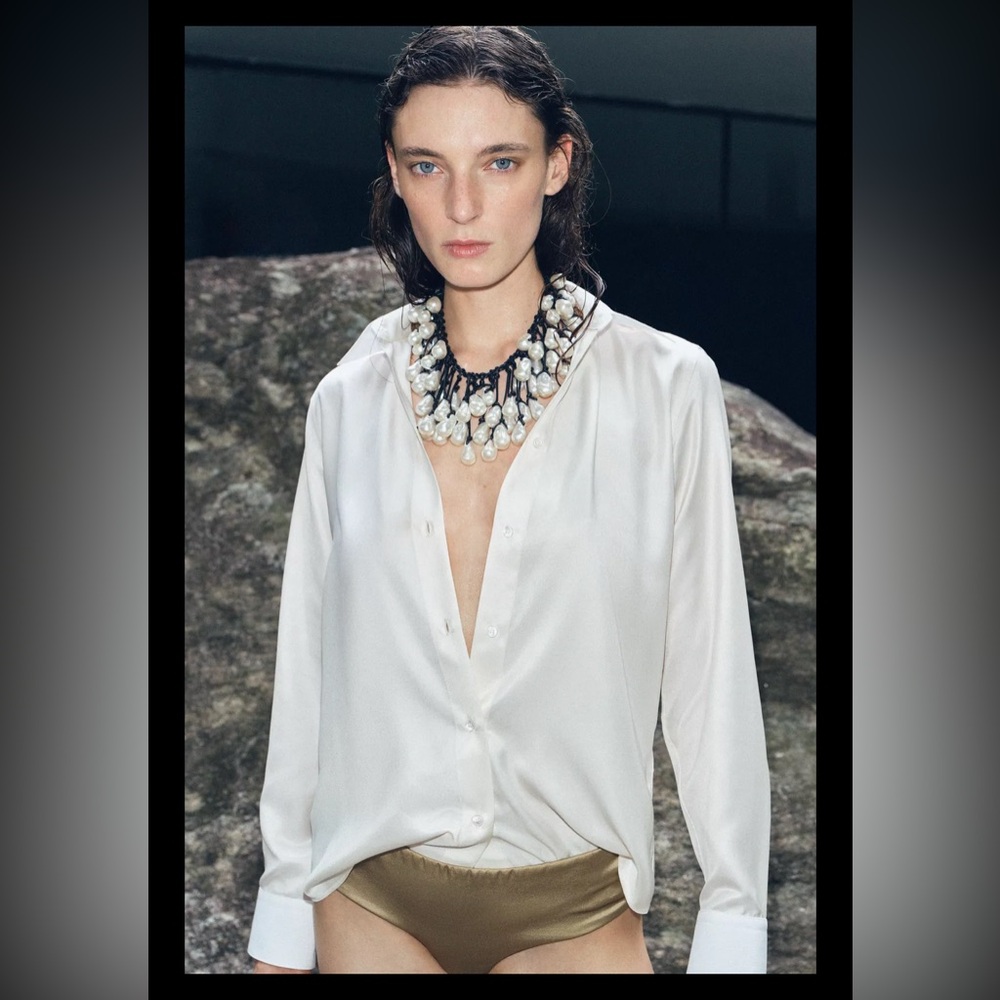 Zara White Blouse